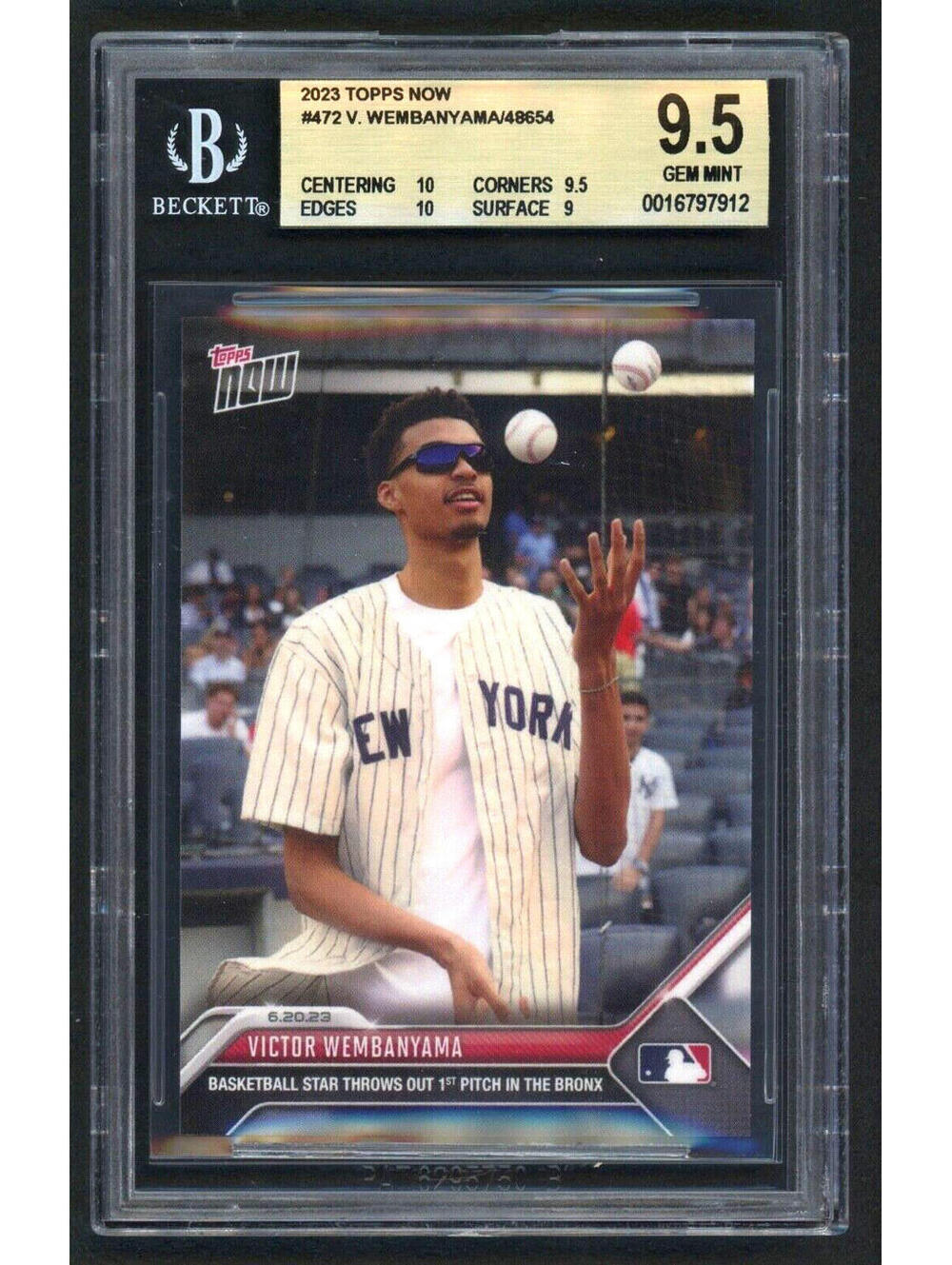 2023 Topps Now Victor Wembanyama #472 RC Rookie BGS 9.5 Gem Mint
